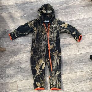 Columbia Camouflage Fleece Onesie with Orange Zipper